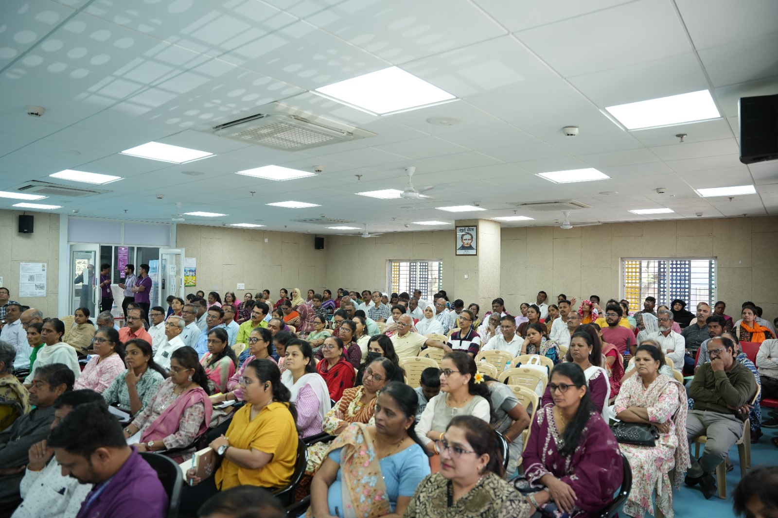 A hall filled with families attending a DigiAbility awareness session